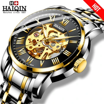 HAIQIN Мъжки часовник автоматично механични часовници mliltary мъжки ръчни часовници мъжки часовници най-добрата марка на луксозни colck 2019 Reloj hombres