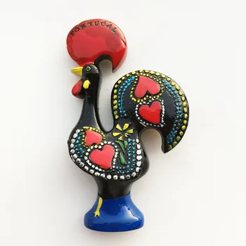 QIQIPP Португалия творчески културни географски указания петел туристически сувенири рисувана магнитна колекция хладилници